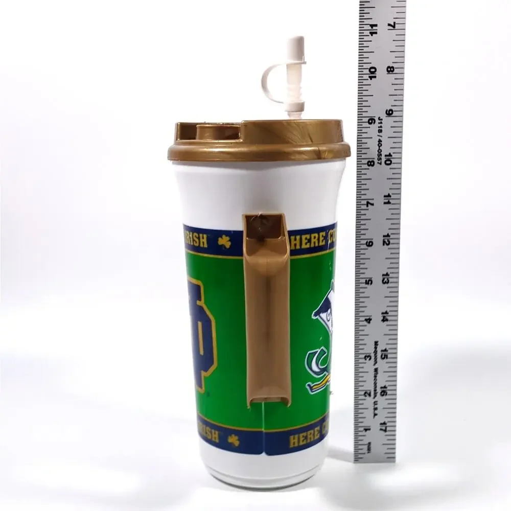 VTG Whirley Drink Works Notre Dame Fighting Irish Plastic Collector Cup Straw